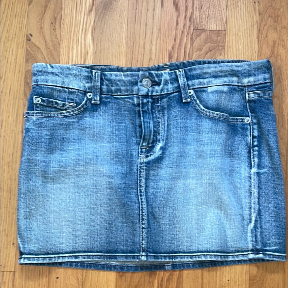 7 For All Mankind denim mini skirt